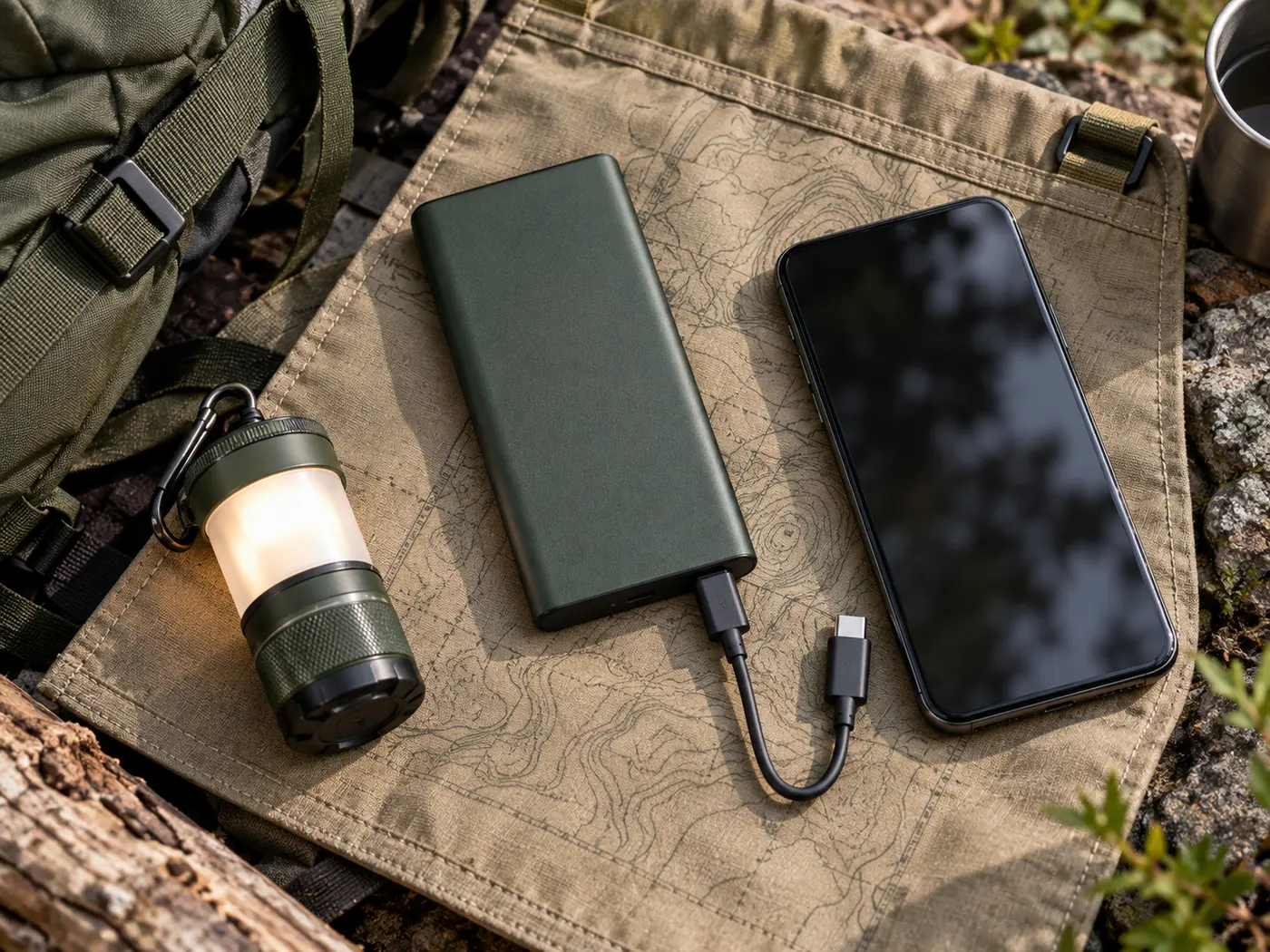 モバイルバッテリーとスマートフォン